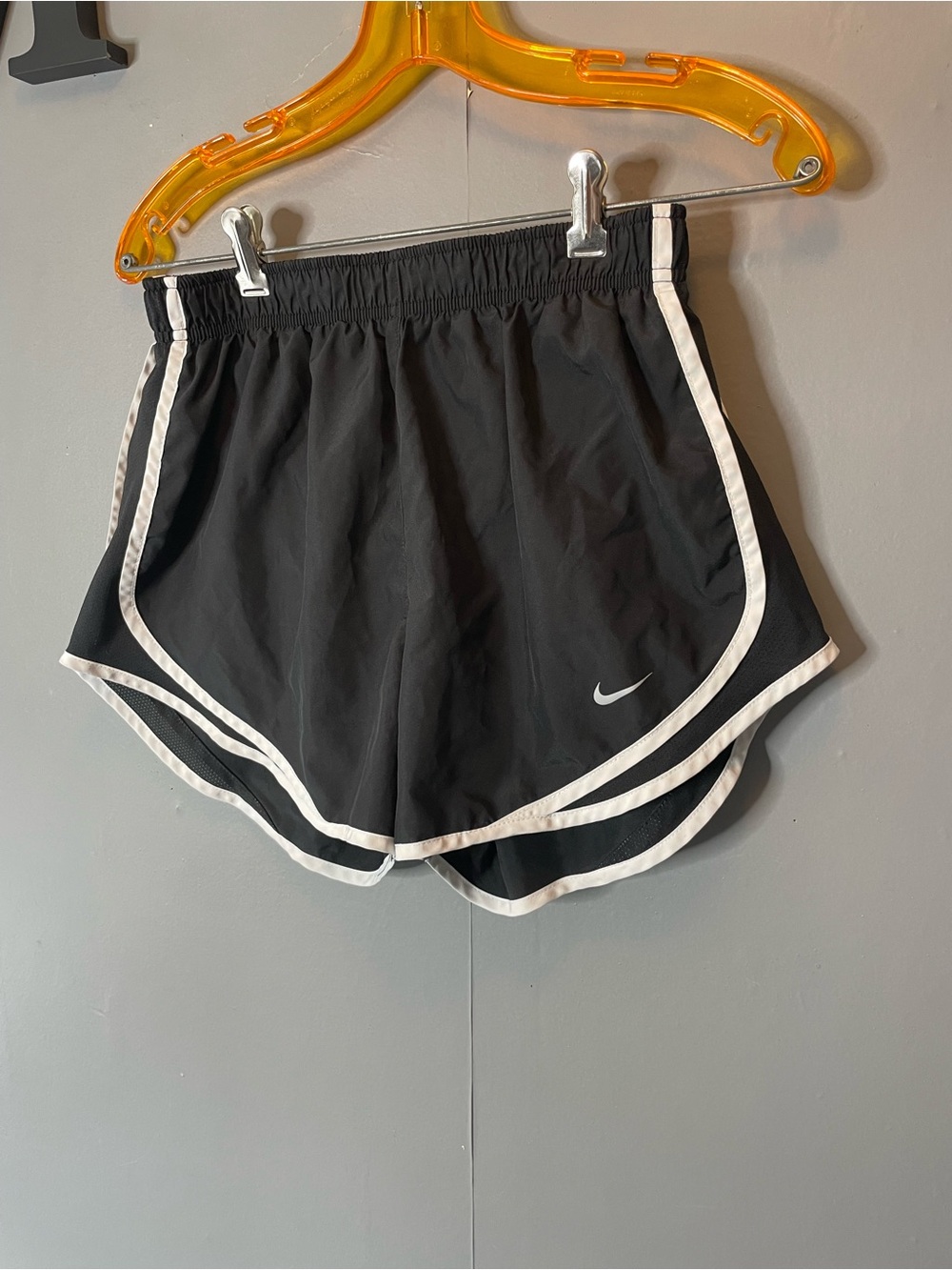 Nike Women's Black Running Shorts with White Trim size medium‎ athletic shorts